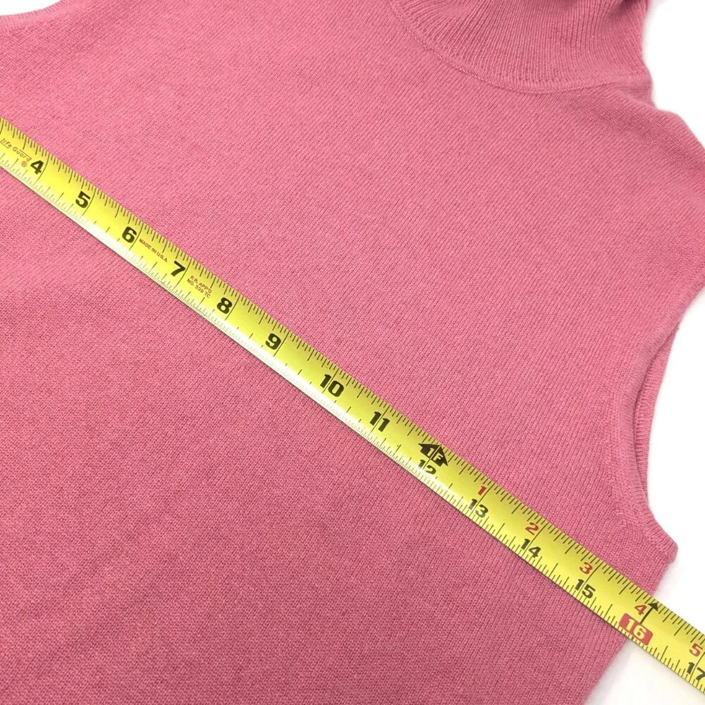 Cashmere Sleeveless Turtleneck Sweater Womans Small Light Salmon Pink Buchman - Picture 10 of 13